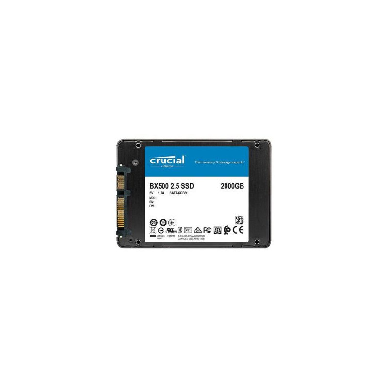 Crucial BX500 - 2000 GB - 2.5" - 540 MB/s - 6 Gbit/s