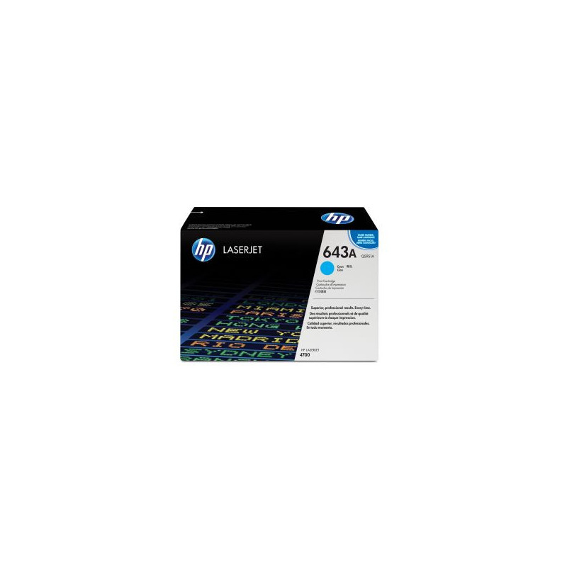 HP Q5951A/643A Toner cartridge cyan, 10K pages/5% for HP Color LaserJet 4700