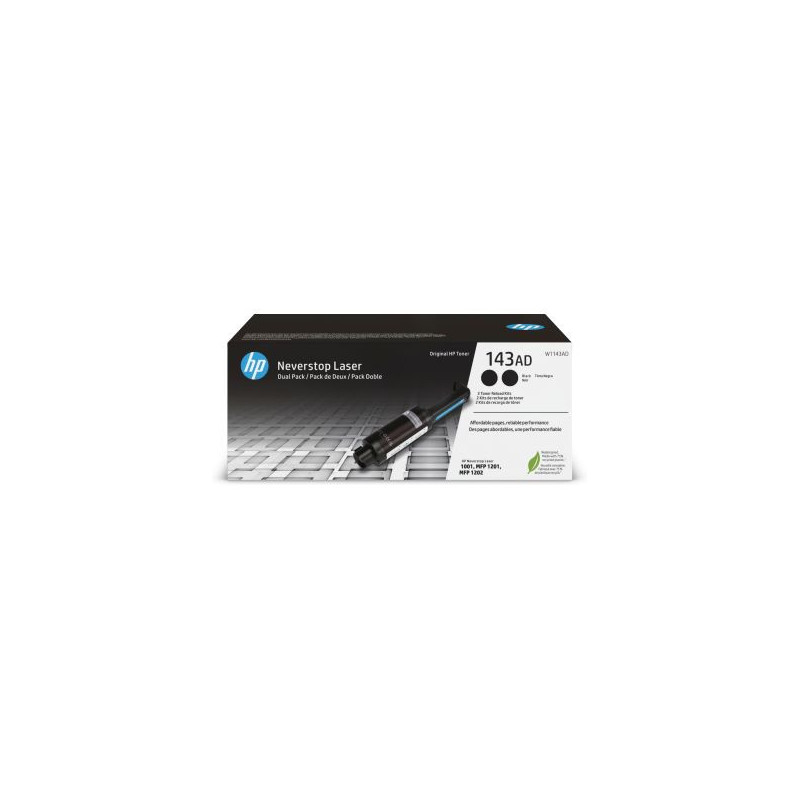 HP W1143AD/143AD Toner-kit twin pack, 2x2.5K pages ISO/IEC 19752 Pack2 for HP Neverstop 1001