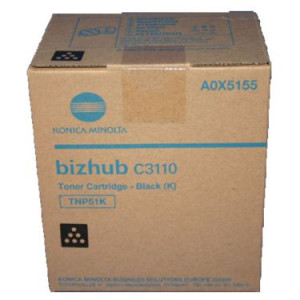 Konica Minolta A0X5155/TNP-51 K Toner black, 5K pages ISO/IEC 19798 for Bizhub C 3110