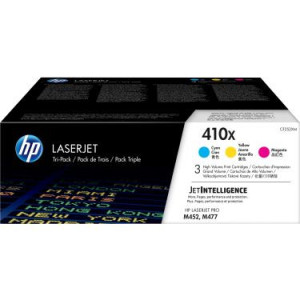 HP 410X 3-pack High Yield Cyan/Magenta/Yellow Original LaserJet Toner Cartridges 5000 pages Cyan Magenta Yellow 3 pcs